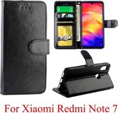 Voor Xiaomi Redmi Note7 Crazy Horse Texture Horizontale Flip Leren Case met Houder & Kaartsleuven & Portemonnee & Fotolijst (Zwart)