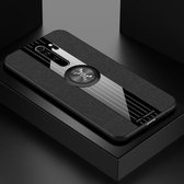 Voor Geschikt voor Xiaomi Redmi Note 8 XINLI Stiksels Doek Textuur Schokbestendig TPU Beschermhoes met Ringhouder (Zwart)