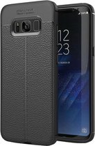 Voor Galaxy S8 Litchi Texture TPU beschermende achterkant van de behuizing (zwart)