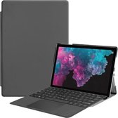 Custer Texture Horizontale Flip PU lederen tas voor Microsoft Surface Pro 4/5/6 12,3 inch, met houder en pennensleuf (grijs)