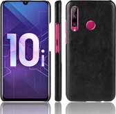 Schokbestendig Litchi Texture PC + PU-hoesje voor Huawei Honor 10i / 20i (zwart)