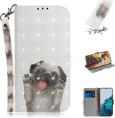 Voor Samsung Galaxy S21 + 5G 3D Gekleurde Tekening Horizontale Flip Leren Case met Houder & Kaartsleuven & Portemonnee & Lanyard (Pug)