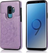 Voor Samsung Galaxy S9 Plus Mandala-patroon met dubbele gesp PU + TPU beschermhoes met kaartsleuven & houder & fotolijst (paars)