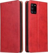 Voor Samsung Galaxy A31 Fierre Shann PU lederen textuur horizontale flip lederen tas met houder & kaartsleuven & portemonnee (rood)