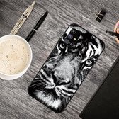 Voor Samsung Galaxy M51 olie reliëf gekleurd tekening patroon schokbestendig TPU beschermhoes (witte tijger)