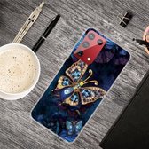 Voor Samsung Galaxy S21 Ultra 5G schokbestendig geverfd transparant TPU beschermhoes (Jewel Butterfly)