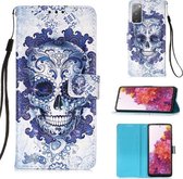 Voor Samsung Galaxy S20 FE 3D Schilderen Horizontale Flip Leren Case met Houder & Kaartsleuf & Lanyard (Cloud Skull)