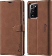 Voor Samsung Galaxy Note20 Forwenw F1 Serie Mat Sterk Magnetisme Horizontale Flip Leren Case met Houder & Kaartsleuven & Portemonnee & Fotolijst (Bruin)