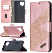 Voor Samsung Galaxy A42 5G Bijpassende Kleur Krokodil Textuur Horizontale Flip PU Lederen Case met Portemonnee & Houder & Kaartsleuven (Rose Goud)