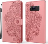 Voor Samsung Galaxy S8 + pauw reliëf patroon horizontale flip lederen tas met houder & kaartsleuven & portemonnee & lanyard (roze)