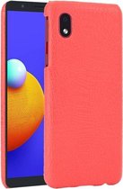 Voor Samsung Galaxy A01 Core schokbestendige krokodiltextuur pc + PU-hoes (rood)