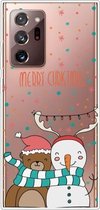 Voor Samsung Galaxy Note20 Ultra Christmas Series Clear TPU beschermhoes (Take Picture Bear Snowman)