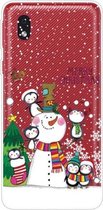 Voor Samsung Galaxy A01 Core Christmas Series Clear TPU beschermhoes (Penguin Family)
