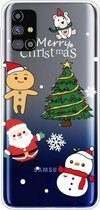 Voor Samsung Galaxy M51 Christmas Series Clear TPU beschermhoes (4 cartoons)