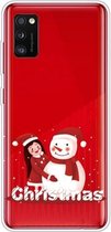 Voor Samsung Galaxy A41 Christmas Series Clear TPU beschermhoes (Girl Snowman)