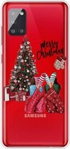 Voor Samsung Galaxy A71 Christmas Series Clear TPU beschermhoes (kerstpyjama)