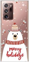 Voor Samsung Galaxy Note20 Ultra Christmas Series Clear TPU beschermhoes (sjaal White Bear)
