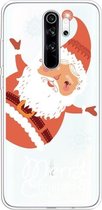 Voor Xiaomi Redmi Note 8 Pro Trendy schattig kerstpatroon doorzichtig TPU beschermhoes (grote kerstman)