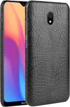 Voor Xiaomi Redmi 8A schokbestendige krokodiltextuur pc + PU-hoes (zwart)