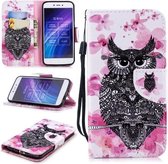 Voor Xiaomi Redmi 5A Gekleurde Tekening Patroon Horizontale Flip TPU + PU Lederen Case met Houder & Kaartsleuven & Portemonnee & Lanyard (Uil)