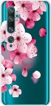 Voor Xiaomi Mi CC9 Pro gekleurd tekeningpatroon zeer transparant TPU beschermhoes (kersenbloesems)