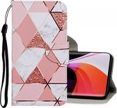 Voor Xiaomi Mi 10 5G Gekleurd tekeningpatroon Horizontale flip lederen tas met houder & kaartsleuven & portemonnee (marmer)
