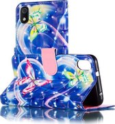 Voor Xiaomi Redmi 7A 3D Patroon Gekleurde Tekening Horizontale Flip Leren Case met Houder & Kaartsleuven & Portemonnee & Lanyard (Liefde Vlinder)