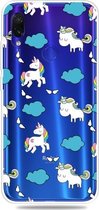 Mode Zachte TPU Case 3D Cartoon Transparante Zachte Siliconen Cover Telefoon Gevallen Voor Xiaomi Redmi 7 / Y3 (Cloud Horse)