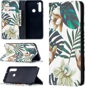 Voor Xiaomi Redmi Note 8 Gekleurd Tekenpatroon Onzichtbaar Magnetisch Horizontaal Flip PU lederen tas met houder & kaartsleuven & portemonnee (rode bladeren)