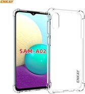 Voor Samsung Galaxy A02 Hat-Prince ENKAY Helder TPU schokbestendig hoesje Zachte antislip hoes