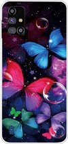 Voor Samsung Galaxy M31s schokbestendig geverfd transparant TPU beschermhoes (bubbelvlinders)