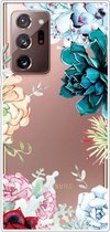 Voor Samsung Galaxy Note20 Ultra schokbestendig geverfd transparant TPU beschermhoes (Gem Flower)