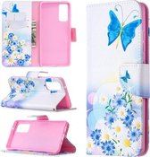 Voor Samsung Galaxy S20 FE 5G / S20 Lite Gekleurde Tekening Patroon Horizontale Flip Leren Case met Houder & Kaartsleuven & Portemonnee (Vlinders Liefde Bloem)