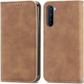 Retro Skin Feel Business Magnetische Horizontale Flip Leren Case Met Houder & Kaartsleuven & Portemonnee & Fotolijst Voor OnePlus Nord (Bruin)