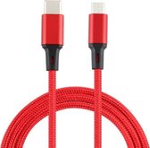 2A USB naar Micro USB gevlochten datakabel, kabellengte: 1m (rood)