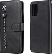 Voor Geschikt voor Xiaomi Poco M3 / Redmi Note 9 4G Mode Kalf Textuur Rits Horizontale Flip Lederen Case met Houder & Kaartsleuven & Portemonnee (Zwart)