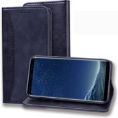 Voor Samsung Galaxy S8 Business Stitching Horizontale flip lederen tas met dubbele vouw & beugel & kaartsleuven & fotolijst & portemonnee (zwart)