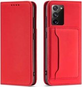 Voor Samsung Galaxy S20 FE 5G / S20 Fan Edition / S20 Lite Sterk magnetisme Vloeibaar gevoel Horizontaal Flip lederen tas met houder & kaartsleuven & portemonnee (rood)