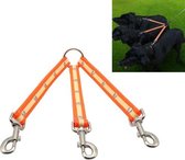 TPU-materiaal Honden 3 in 1 knoopvrije trekkabel Dubbele hondenlooplijn, lengte: 25 cm (oranje)