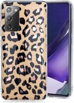 Voor Samsung Galaxy Note20 Plating Marble Pattern Soft TPU beschermhoes (Leopard)