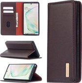 Voor Samsung Galaxy Note10 2 in 1 afneembare magnetische horizontale flip lederen tas met houder & kaartsleuven & portemonnee (donkerbruin)