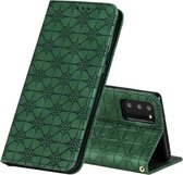 Voor Samsung Galaxy Note20 Lucky Flowers Embossing Pattern Magnetische Horizontale Flip Leather Case met houder & kaartsleuven (donkergroen)