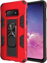 Voor Samsung Galaxy S10e Soldier Armor Shockproof TPU + PC Magnetische beschermhoes met houder (rood)