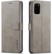 Voor Galaxy A91 / S10 Lite / M80s LC.IMEEKE Horizontale lederen flip-hoes met kalfsleer met houder en kaartsleuven en portemonnee en fotolijst (grijs)