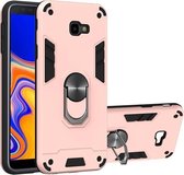 Voor Samsung Galaxy J4 + 2 in 1 Armor Series PC + TPU beschermhoes met ringhouder (roségoud)