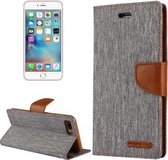 GOOSPERY CANVAS DAGBOEK voor iPhone 8 Plus & 7 Plus Canvas Textuur Horizontale Flip Leren Case met Kaartsleuven & Portemonnee & Houder (Grijs)