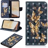3D Gekleurde Tekening Patroon Horizontale Flip Leren Case voor Galaxy S8 Plus, met Houder & Kaartsleuven & Portemonnee (Zwarte Achtergrond Vlinder)