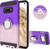 Voor Galaxy S10e 2 in 1 pc + TPU beschermhoes met 360 graden roterende ringhouder (roségoud)