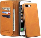 PU + TPU horizontale flip lederen hoes met houder en kaartsleuven en portemonnee voor iPhone 7 Plus / 8 Plus (kaki)