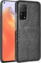 Voor Xiaomi Mi 10T / Mi 10T Pro Schokbestendige krokodiltextuur PC + PU-hoes (zwart)
